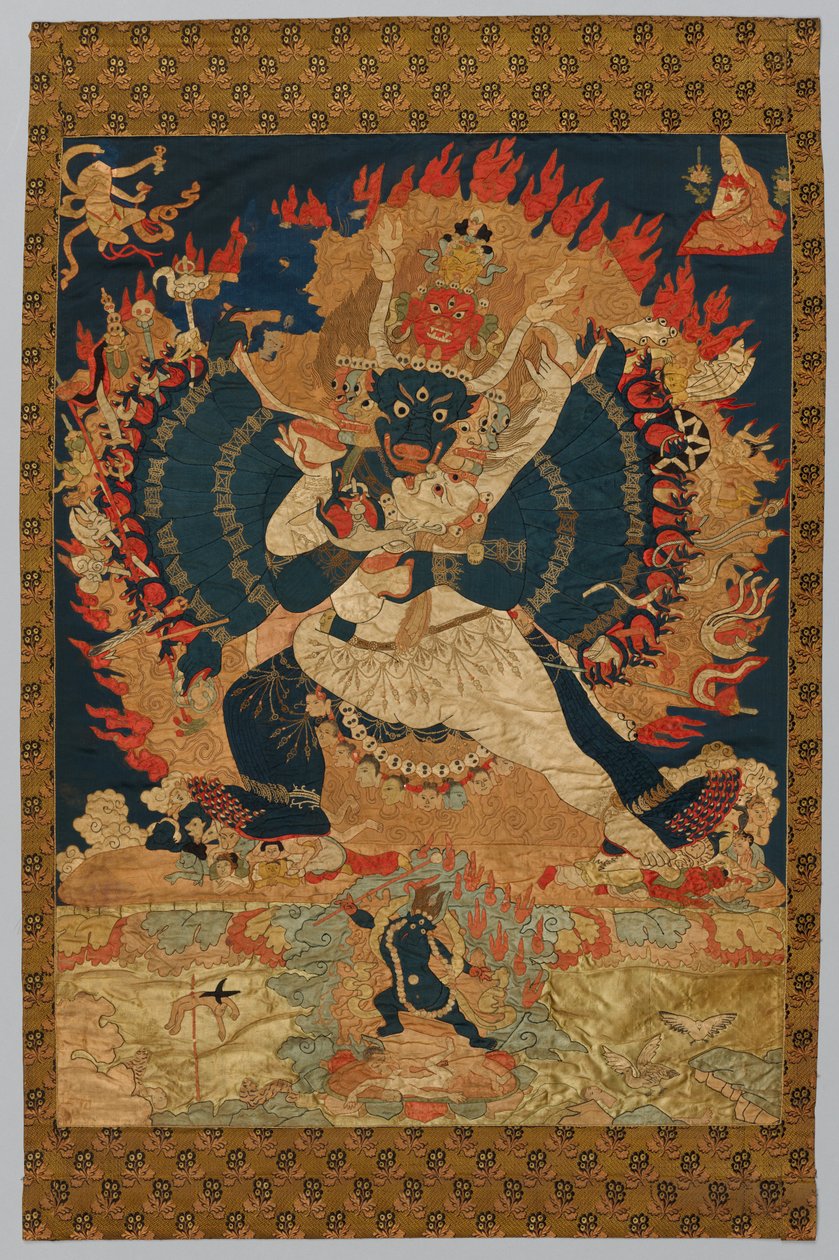 Broderie : Yama et consort, 18ème-19ème siècle - Unbekannt