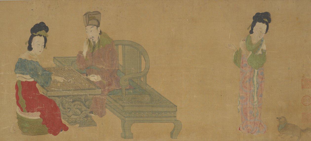 Empereur Minghuang et Consort Yang jouant au Weiqi, dynastie Ming ou Qing, XVIIe siècle - Unbekannt