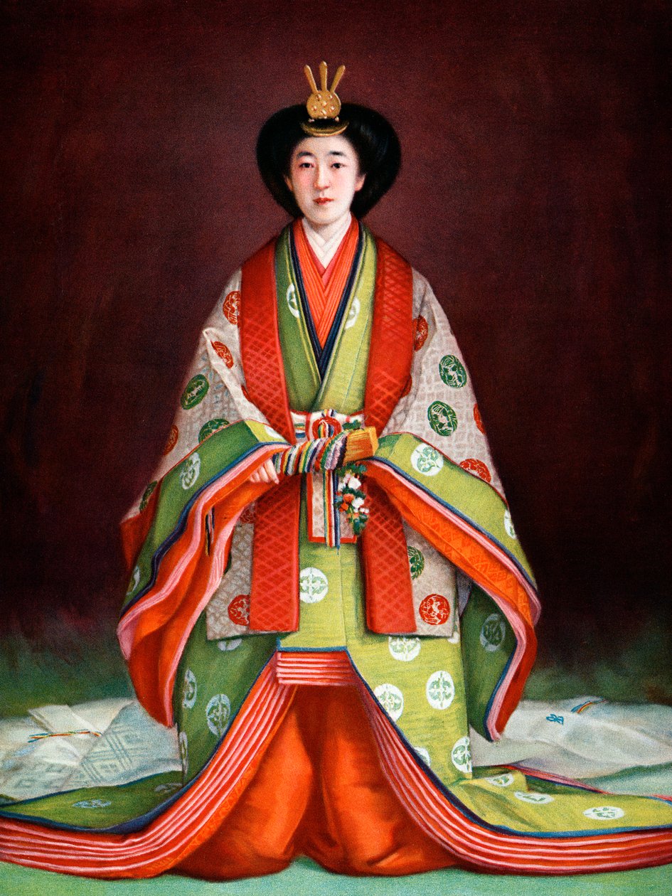 Impératrice Nagako du Japon dans ses vêtements de couronnement, vers 1924 - Unbekannt
