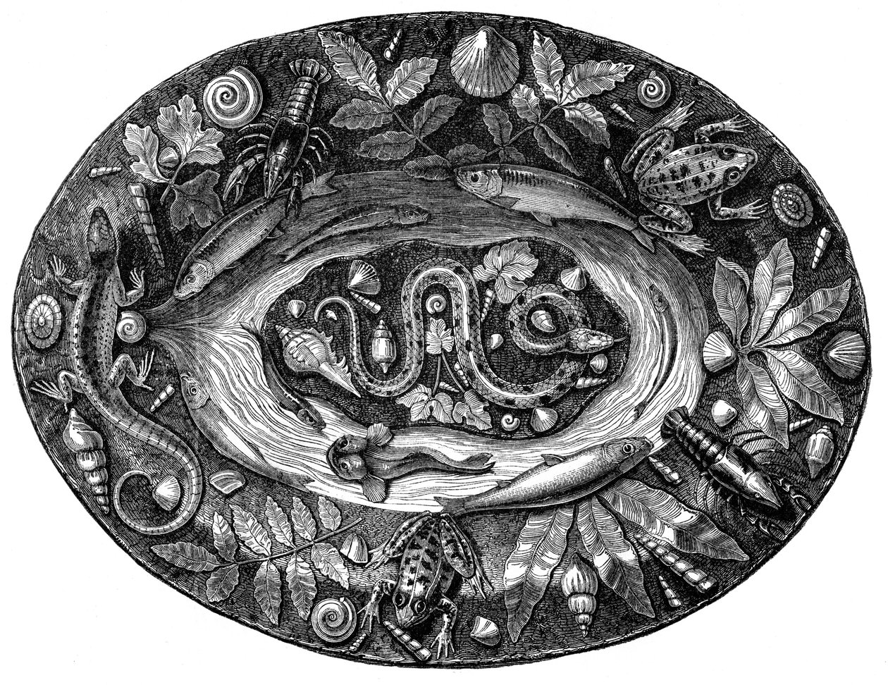 Plat émaillé par Bernard Palissy (16ème siècle, 1870) - Unbekannt