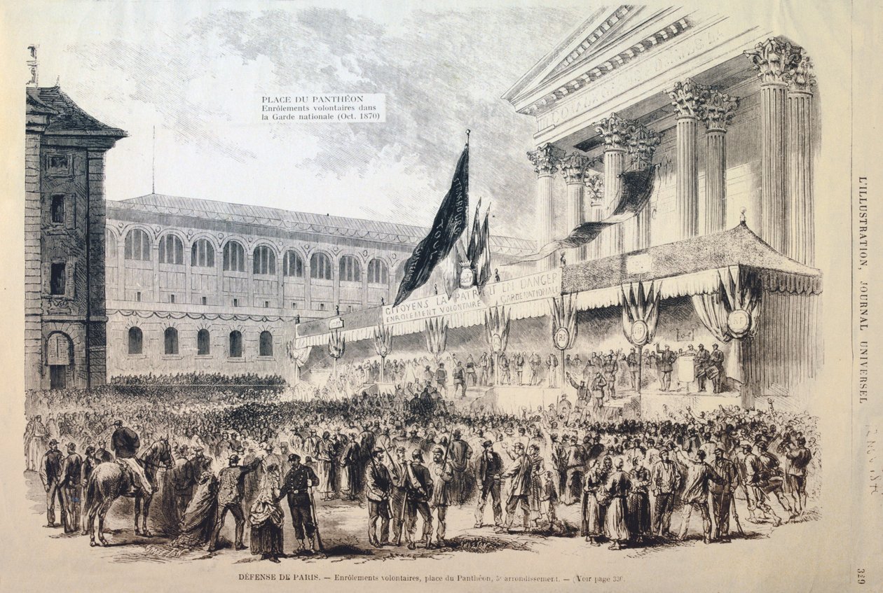 Enrôlement de volontaires dans la Garde nationale, Place du Panthéon, Paris, 1870-1871 - Unbekannt