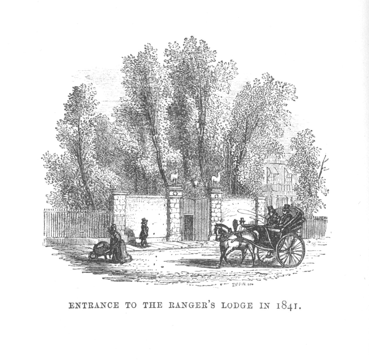 Entrée du pavillon des Rangers en 1841, vers 1870 - Unbekannt