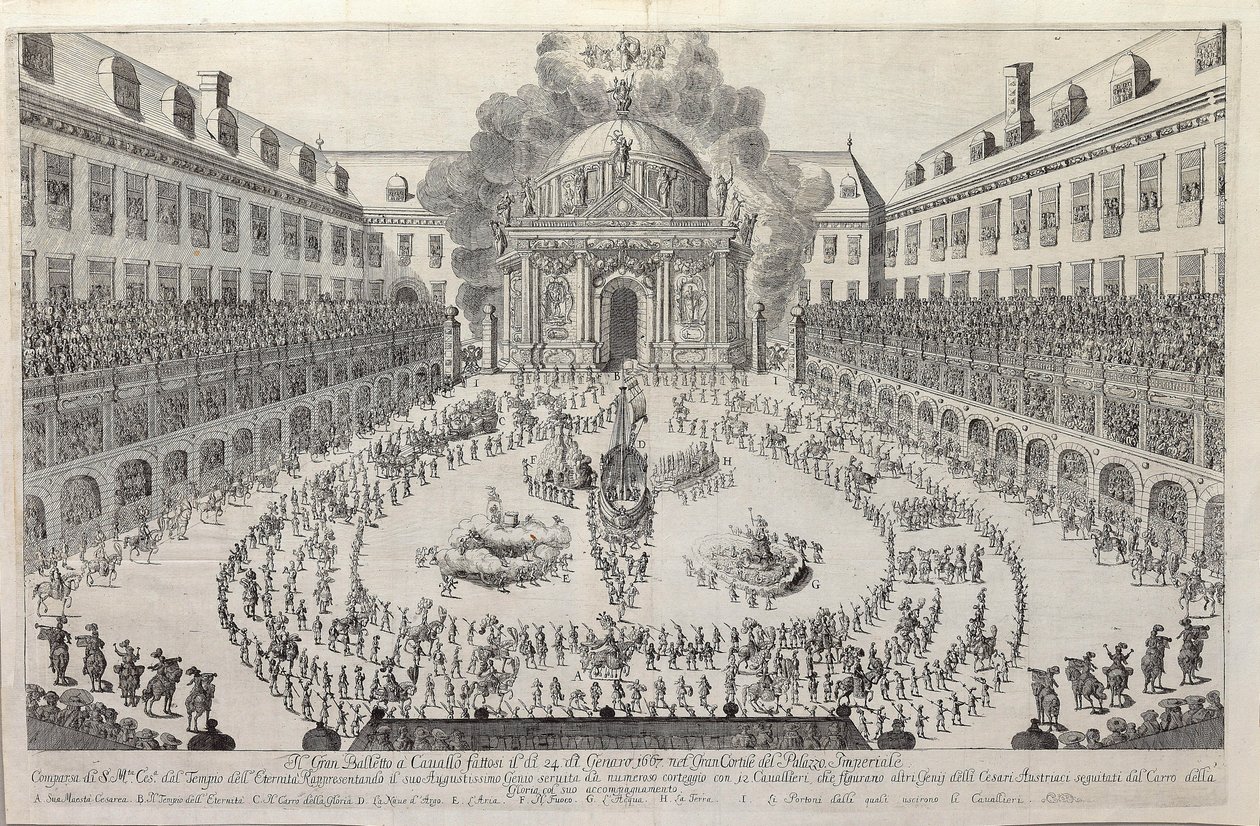 Ballet équestre dans la cour de la Hofburg de Vienne, 1667 - Unbekannt