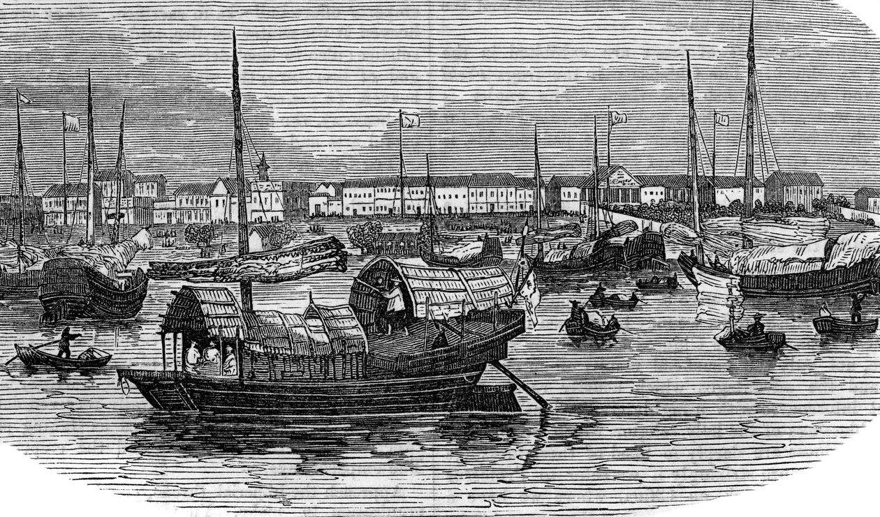 Usines européennes à Canton Guangzhou, Chine, vers 1875 - Unbekannt