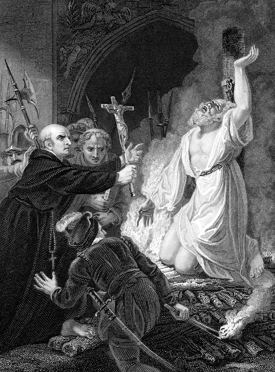 Exécution de Thomas Cranmer, archevêque de Canterbury, Oxford, 1556, milieu du 19ème siècle - Unbekannt