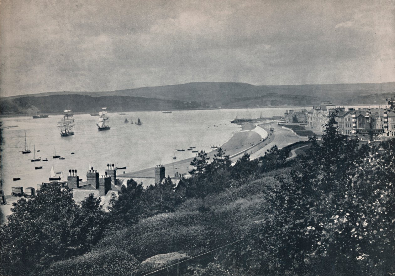 Exmouth - Vue montrant la plage et la rive opposée, 1895 - Unbekannt