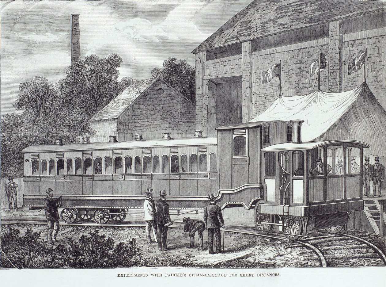 Expériences avec la voiture à vapeur de Fairlie pour de courtes distances, août 1869 - Unbekannt