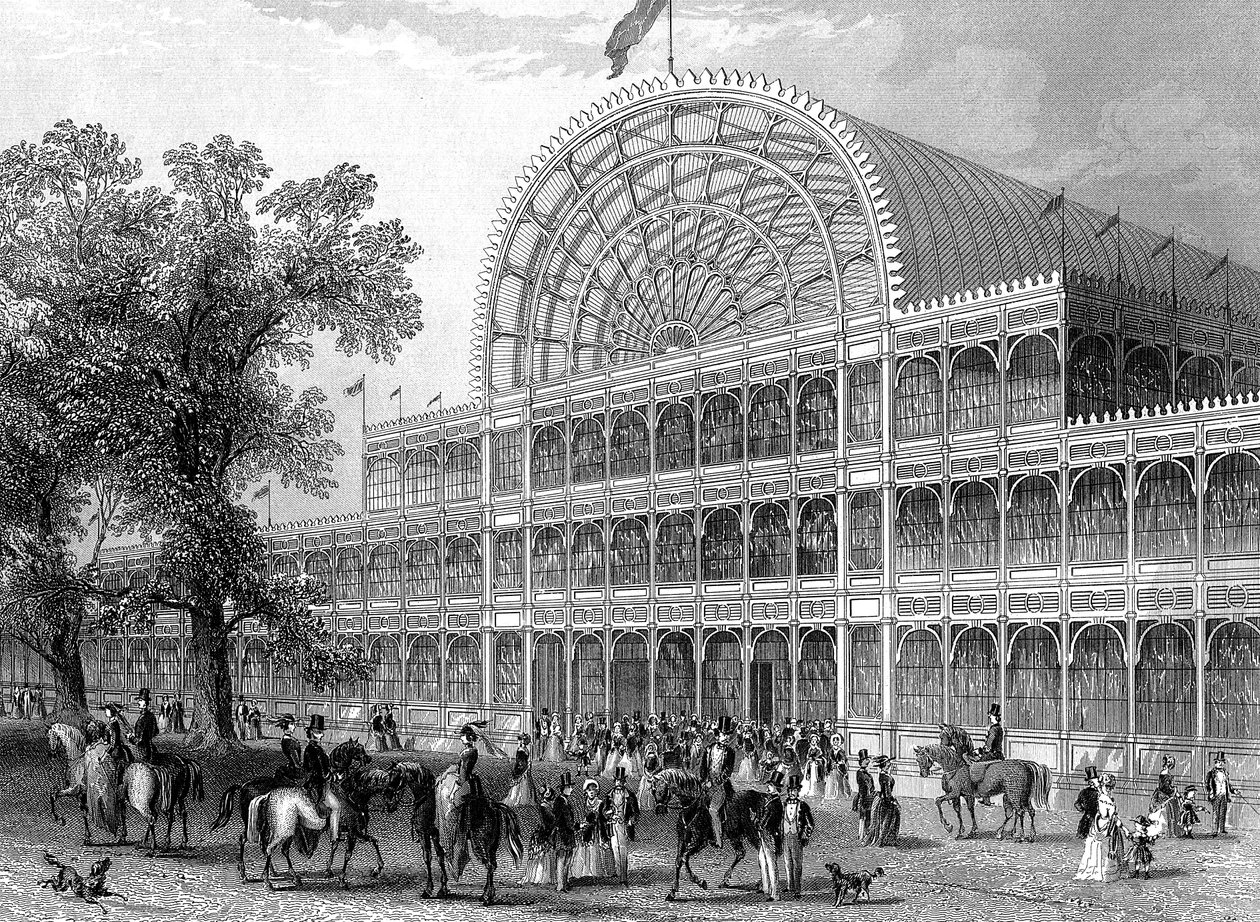 Extérieur du transept nord du Crystal Palace, Londres, construit pour la Grande Exposition - Unbekannt