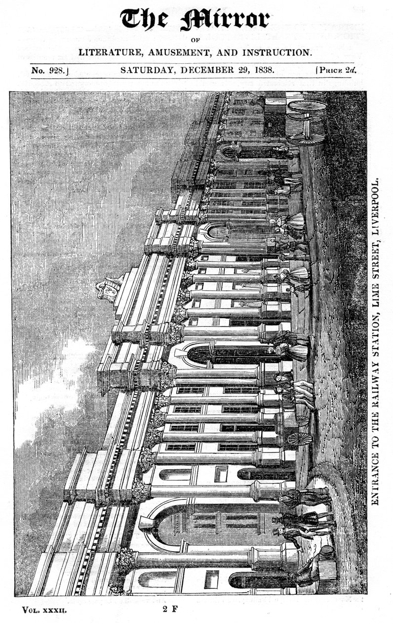 Façade de la gare de Lime Street, Liverpool, 1838 - Unbekannt