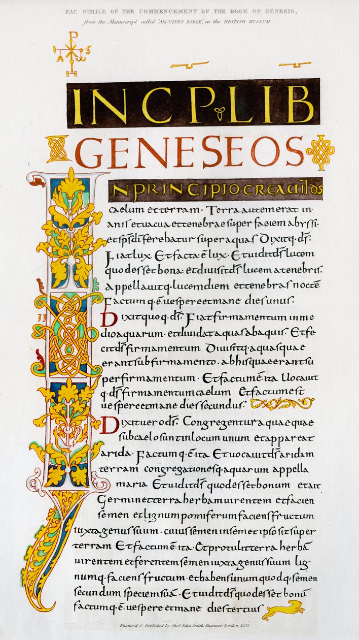 Fac-similé du début du Livre de la Genèse, 1840 - Unbekannt