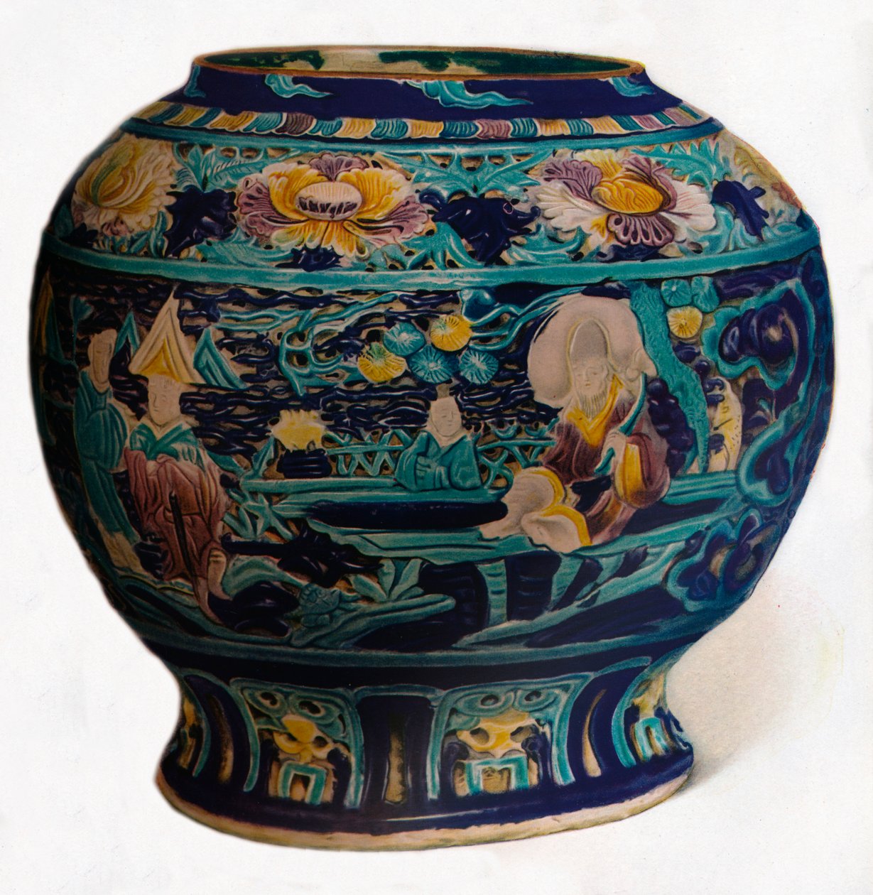Pot Fahua avec un design ajouré montrant les huit immortels taoïstes, vers 1550 - Unbekannt