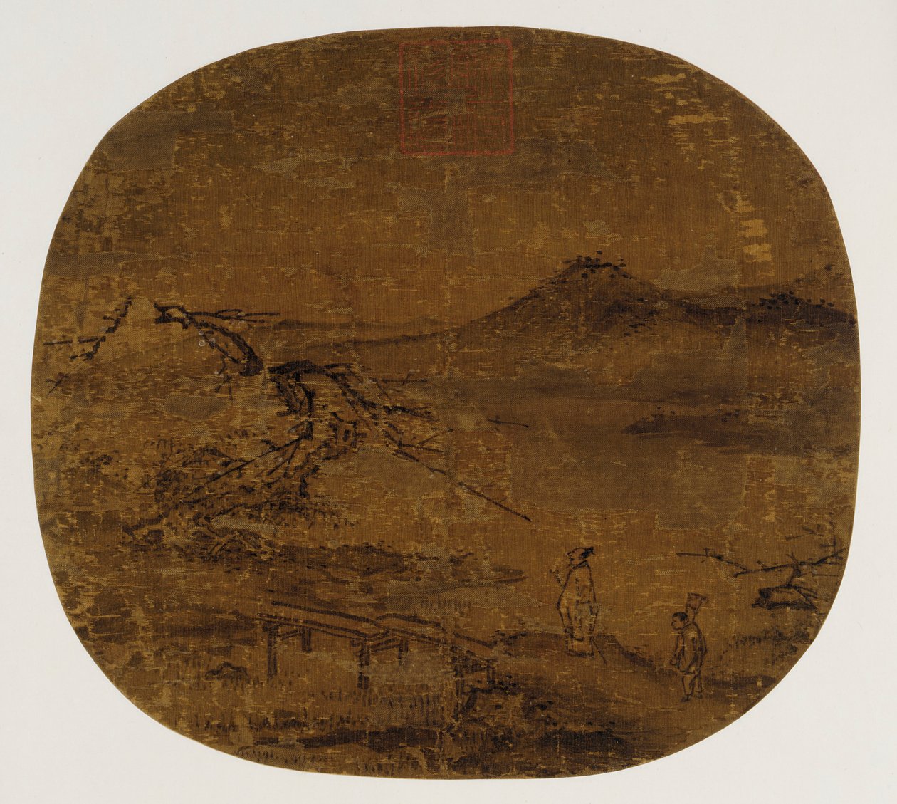 Éventail monté en feuille d