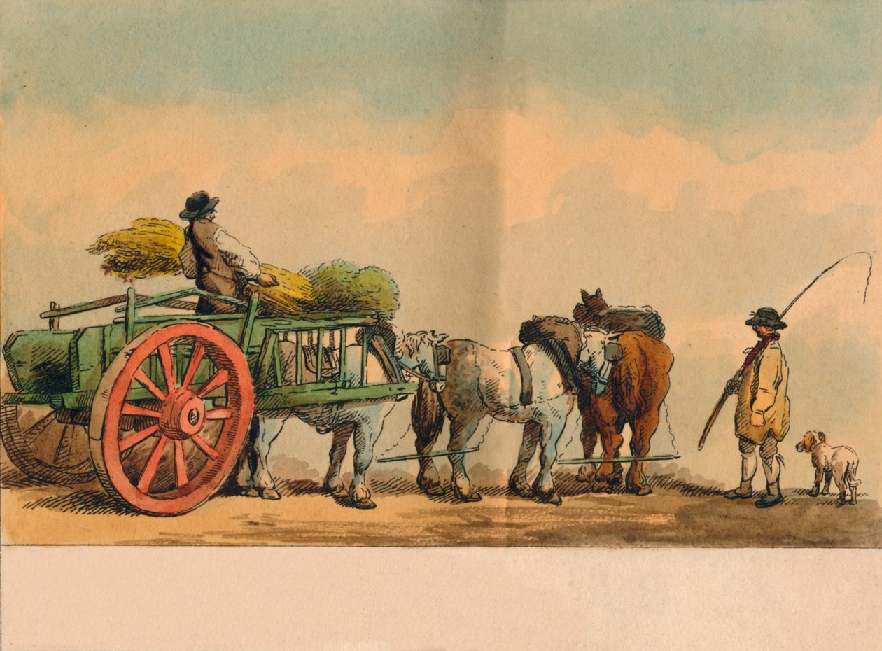 Travailleurs agricoles et charrette, 1797 - Unbekannt