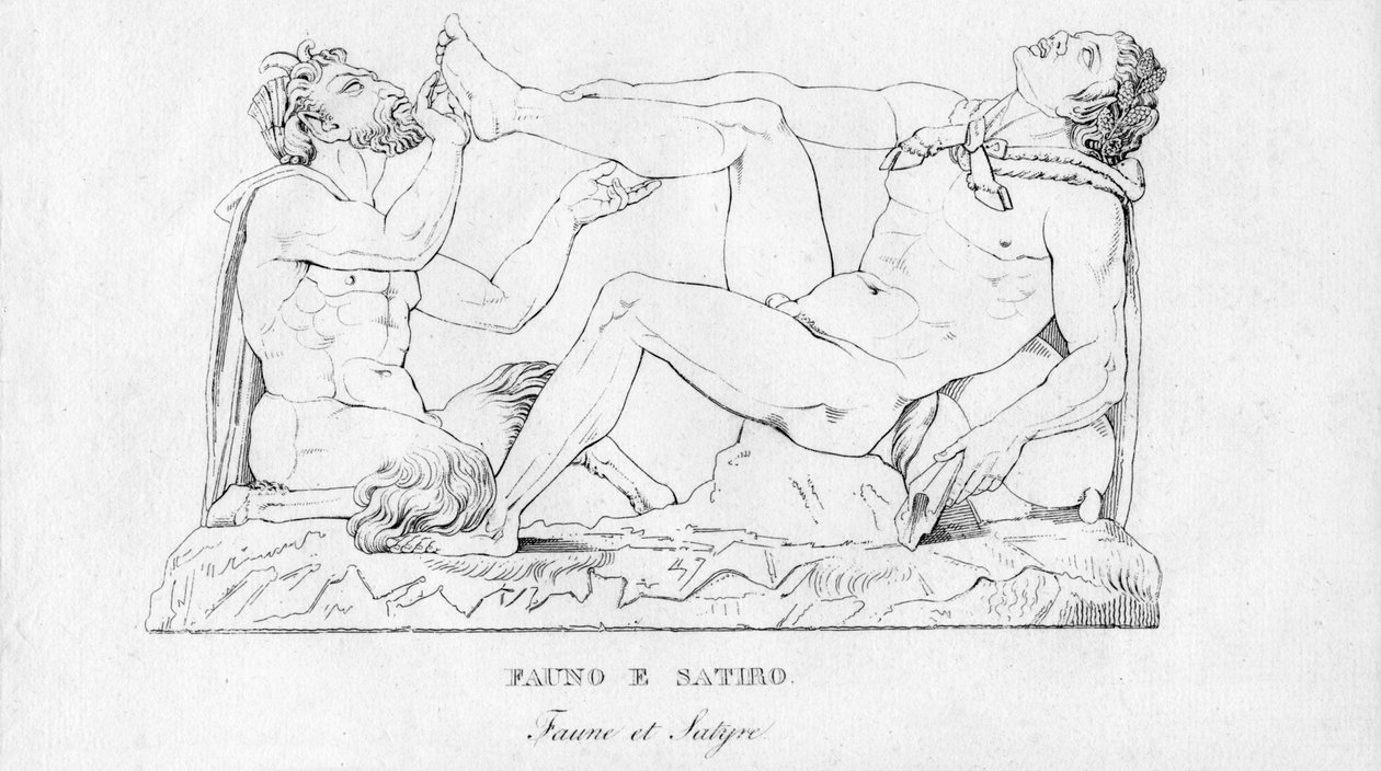 Faune et Satyre, vers 1850 - Unbekannt