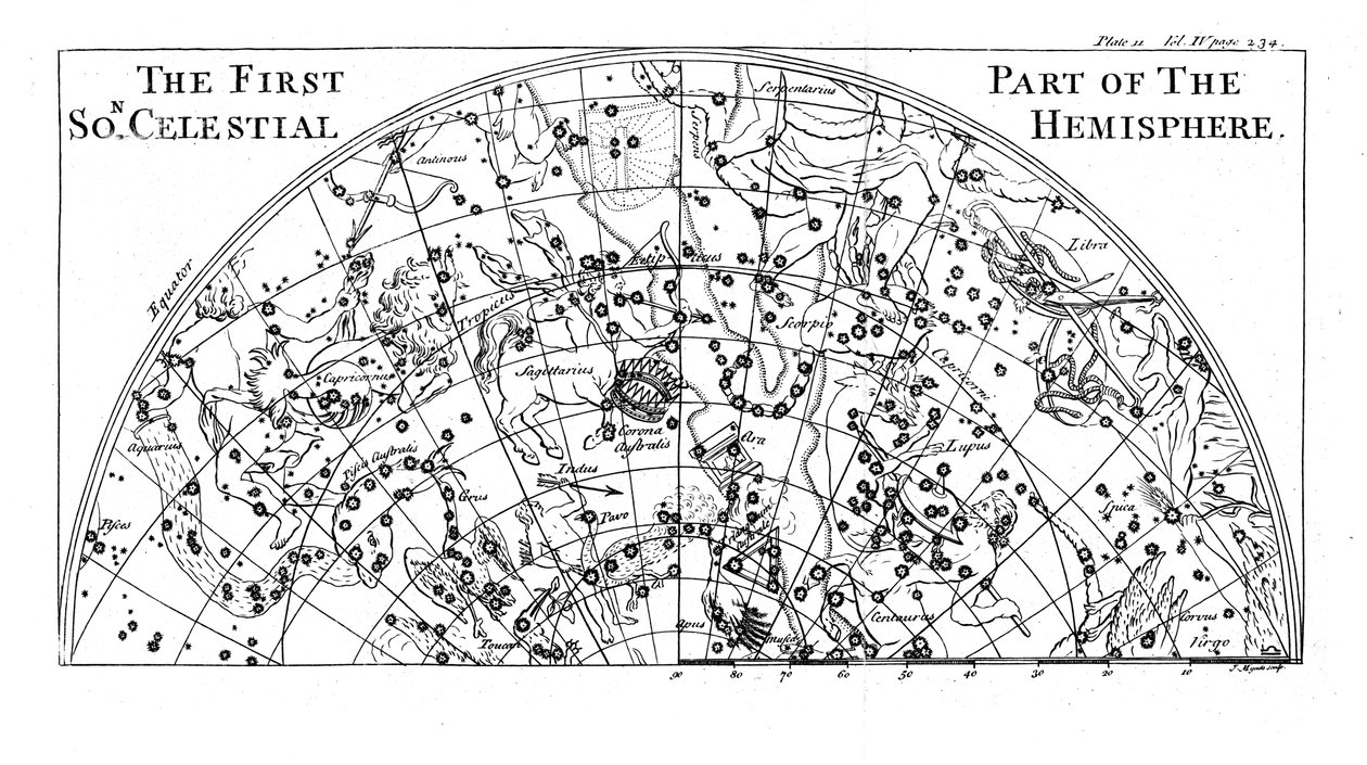 Première partie de la carte des étoiles de l