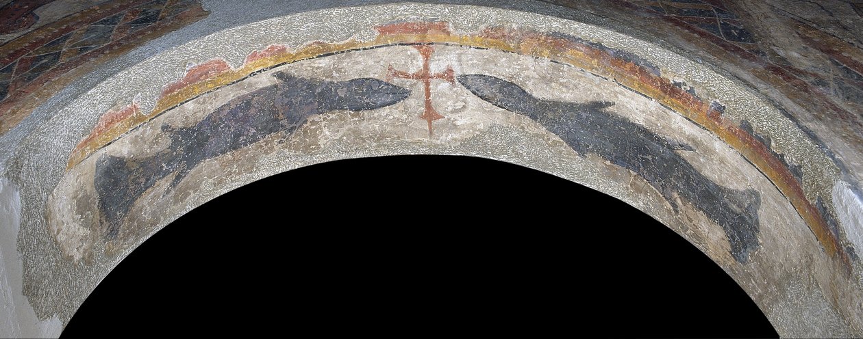 Poissons flanquant une croix de Santa Maria de Taüll - Unbekannt