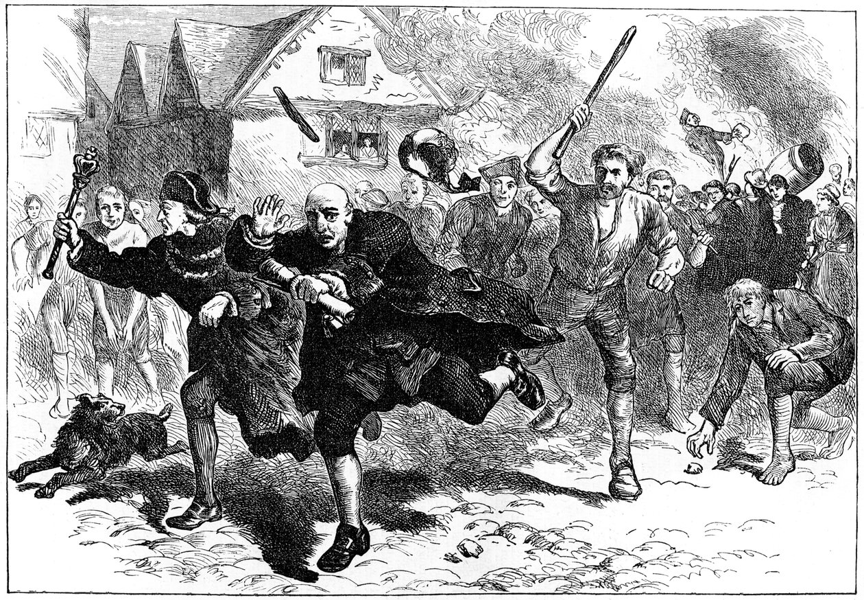 Fuite de Thomas Hutchinson devant les émeutiers, Boston, Massachusetts, 1765 c1880 - Unbekannt