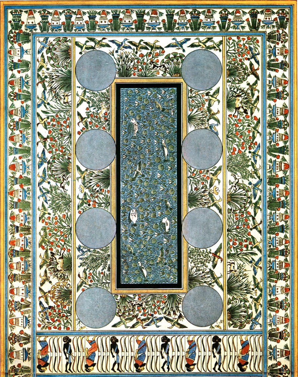 Peinture de sol dans un palais à Tell el-Amarna, Égypte - Unbekannt