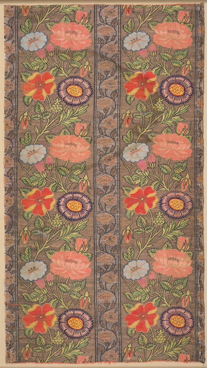 Soie rayée florale sur fond doré, 1600-1650 - Unbekannt