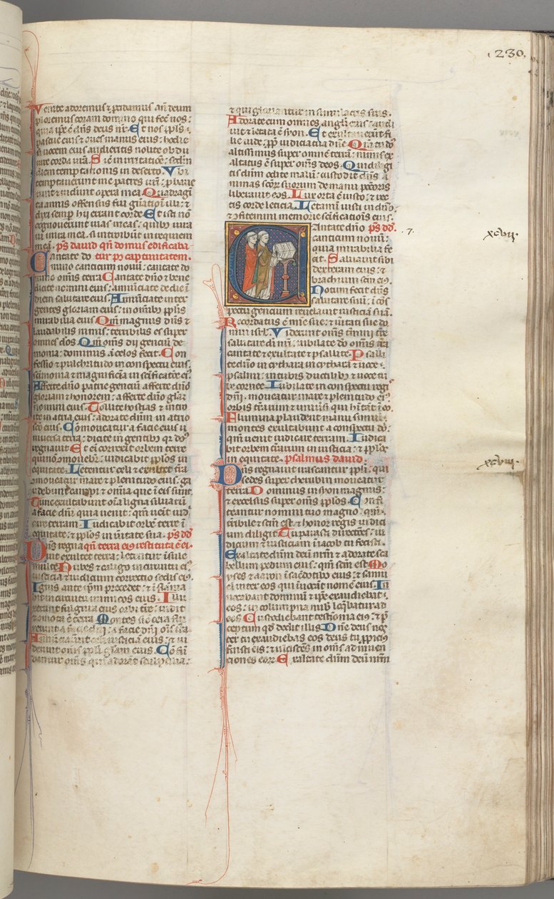 Fol. 230r, Psaume 97, initiale historiée C, deux clercs chantant à un lutrin - Unbekannt