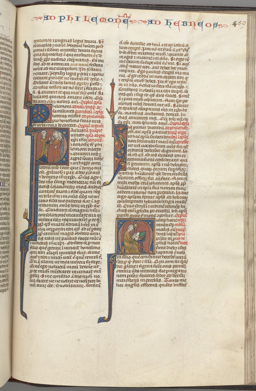 Fol. 459r, Philémon, initiale historiée P, Paul s