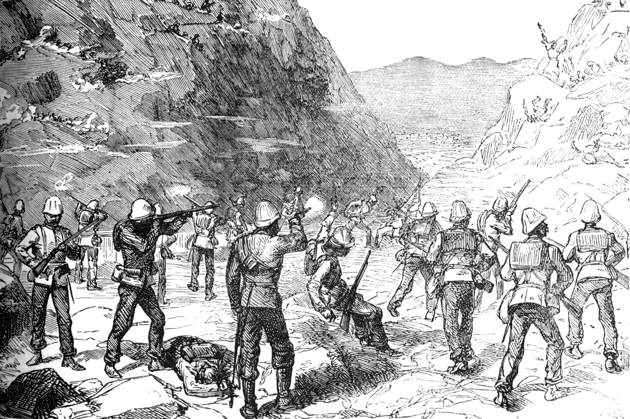 Partie de fourrage du 67e attaquée par les Afghans, 9 novembre 1879, vers 1880 - Unbekannt