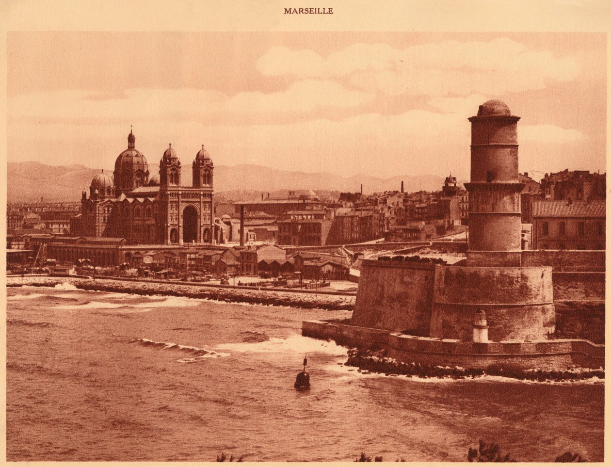 Fort Saint-Jean et cathédrale, Marseille, 1930 - Unbekannt