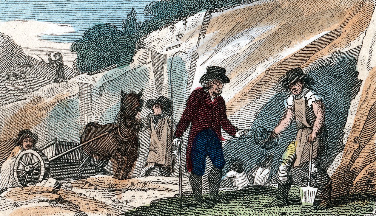 Chasse aux fossiles dans la carrière de craie de Cherry Hinton, Cambridgeshire, 1822 - Unbekannt
