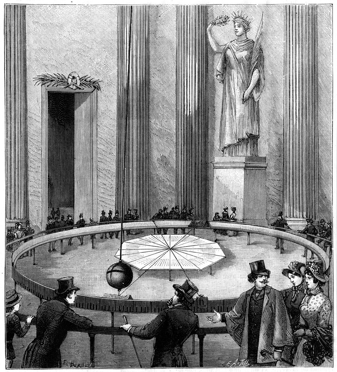 Foucault utilisant son pendule pour démontrer la rotation de la Terre, Paris, 1851, 1887 - Unbekannt