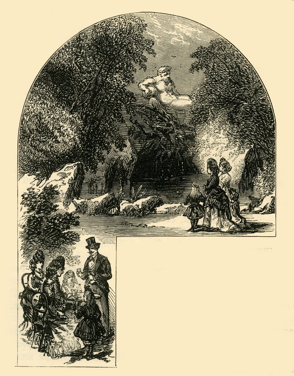 Fontaine dans les jardins de Surrey, vers 1878 - Unbekannt