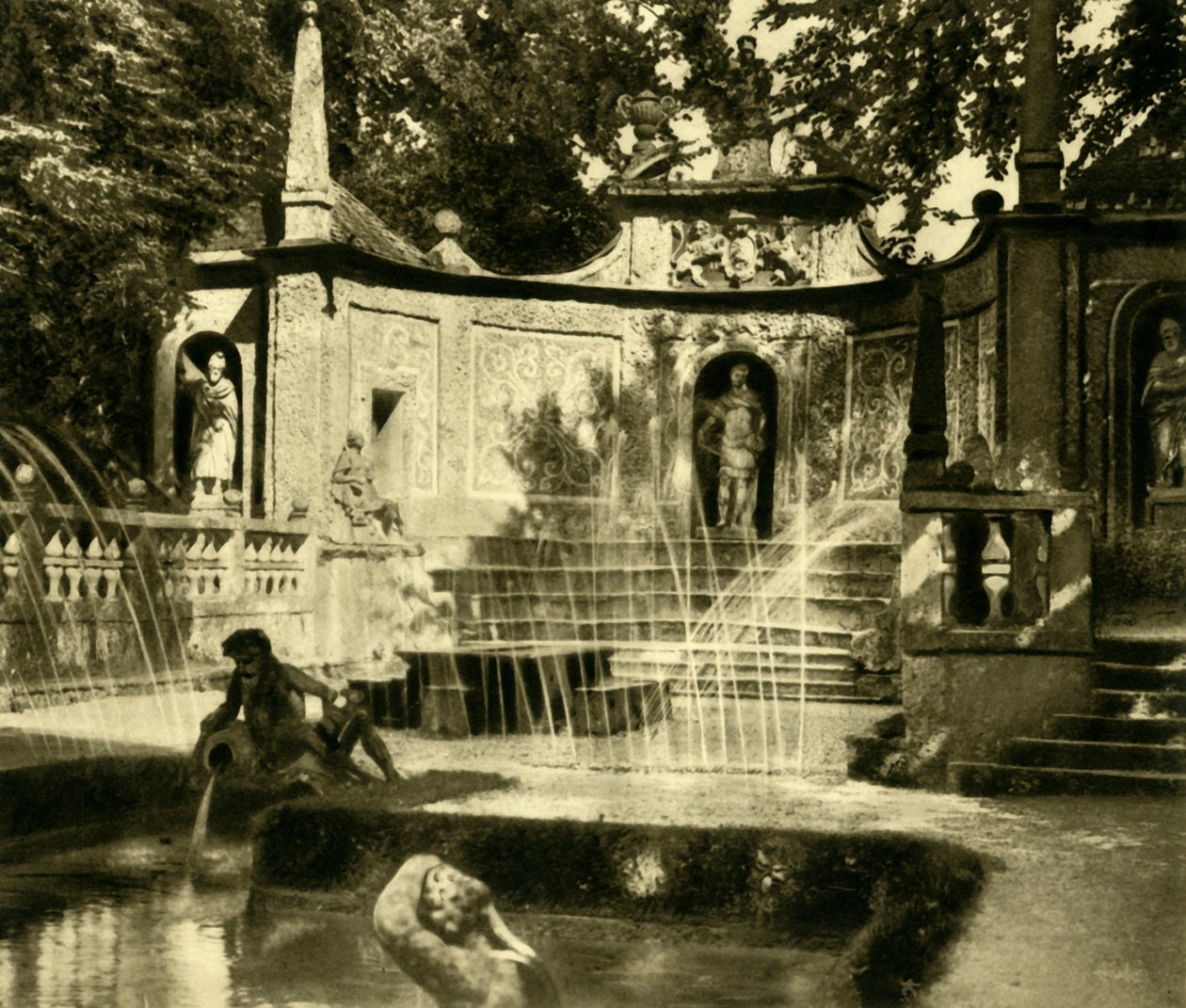 Fontaines, palais de Hellbrunn, Salzbourg, Autriche, vers 1935 - Unbekannt