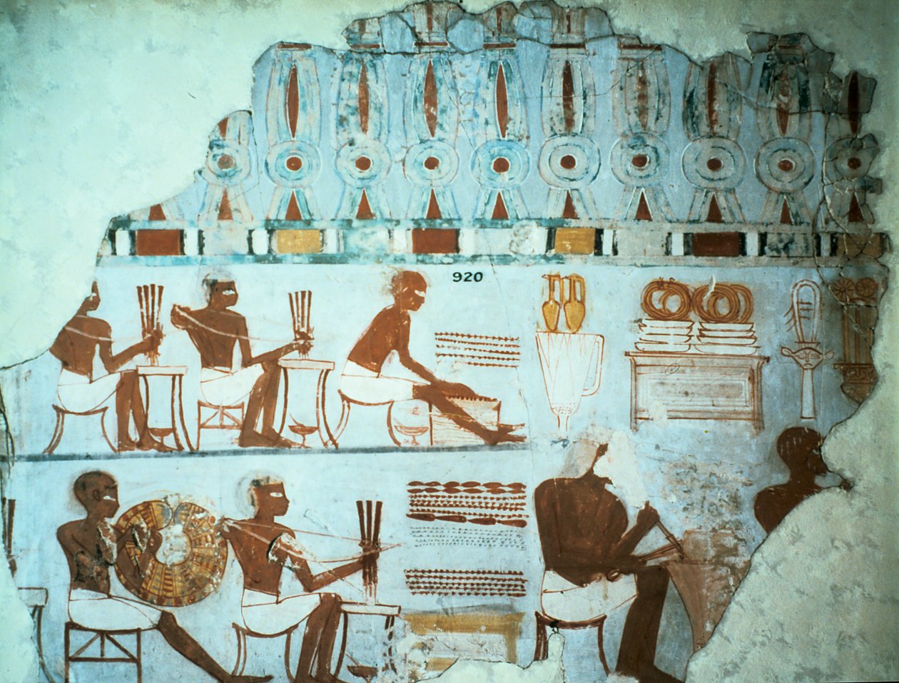 Fragment de plâtre peint de la tombe de Sebekhotep, de Thèbes, Égypte, 18e dynastie, vers 1400 av. J.-C. - Unbekannt
