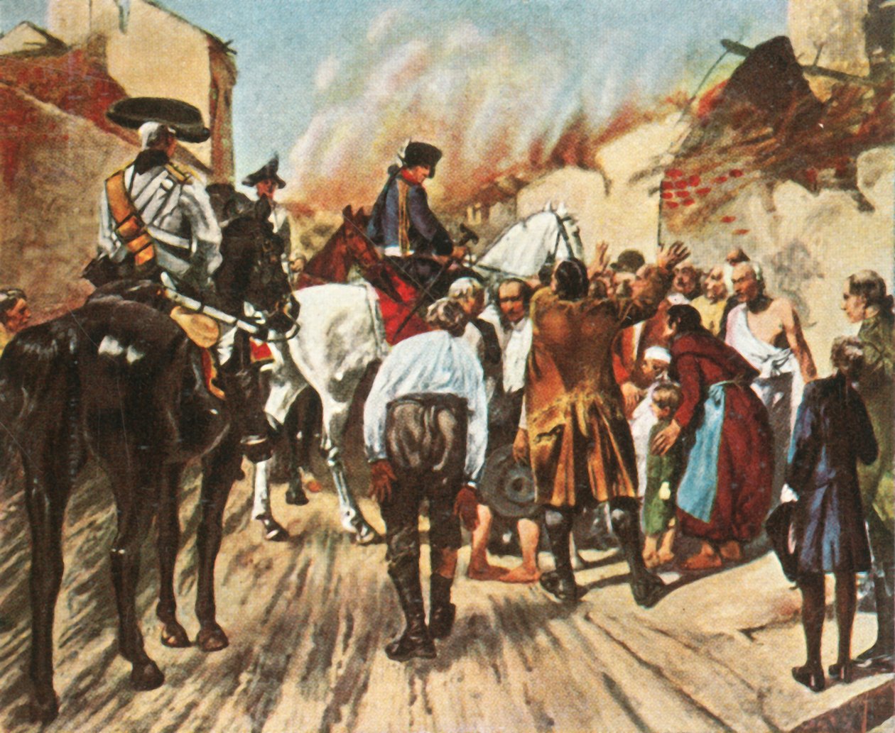 Frédéric le Grand dans les ruines de Küstrin avant la bataille de Zorndorf, 25 août 1758, 1936 - Unbekannt
