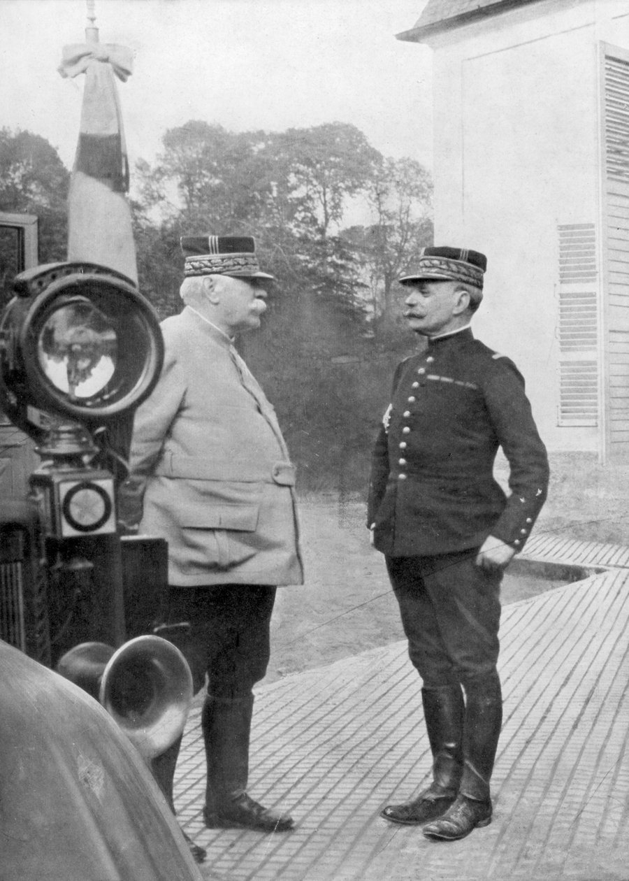Généraux français de la Première Guerre mondiale Joseph Joffre et Ferdinand Foch, Flandres, 1914 - Unbekannt