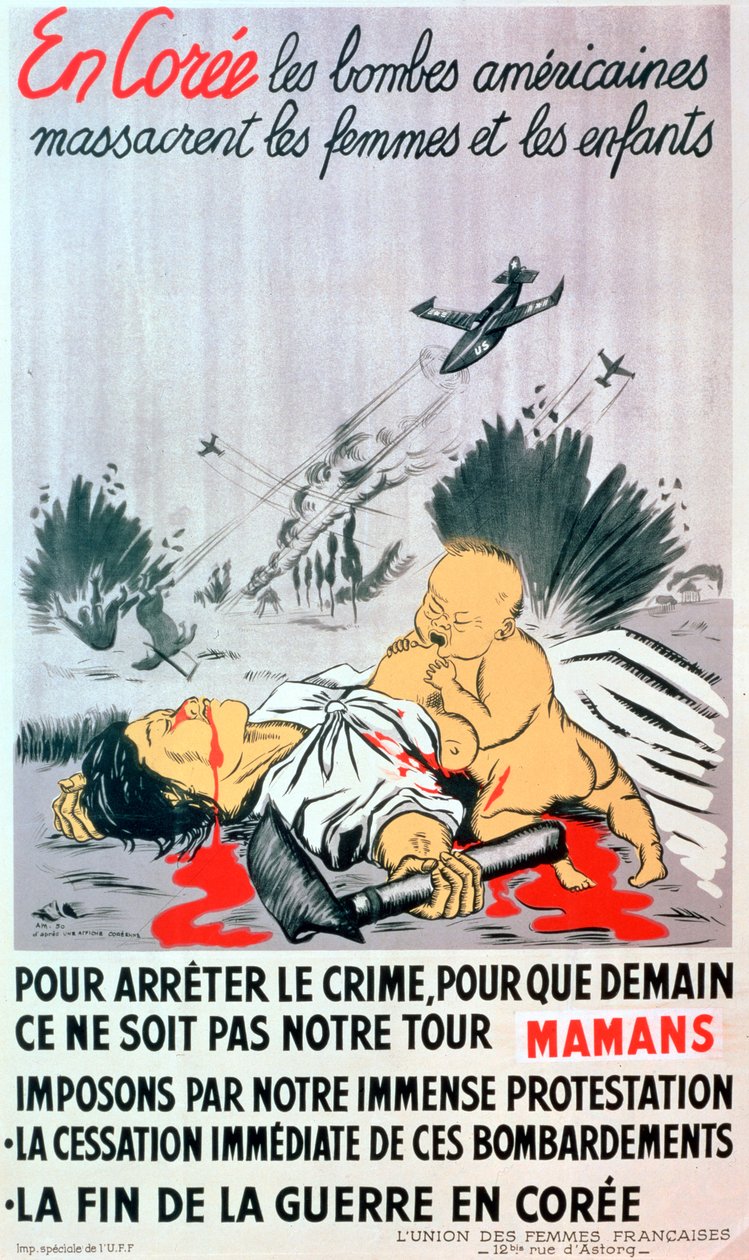 Affiche française contre la guerre de Corée, 1950 - Unbekannt