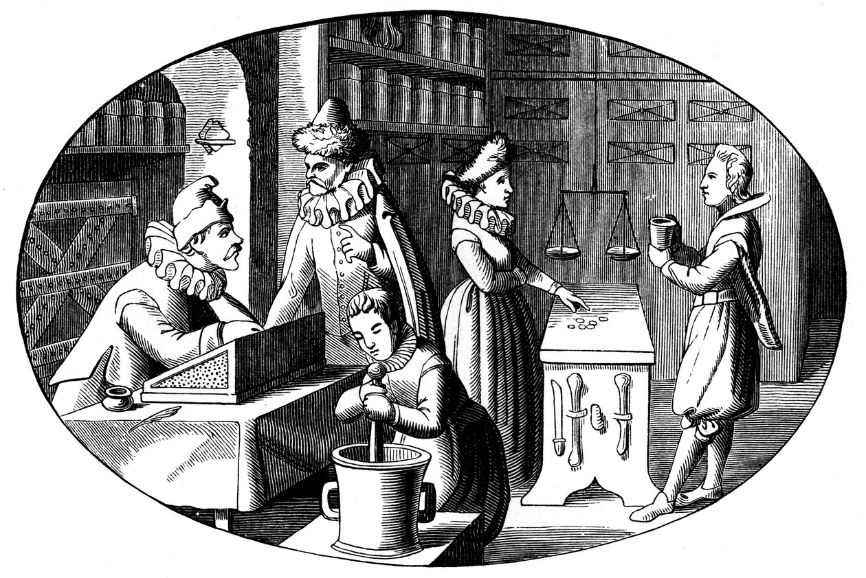 Pharmacien et épicier français, 16e siècle - Unbekannt