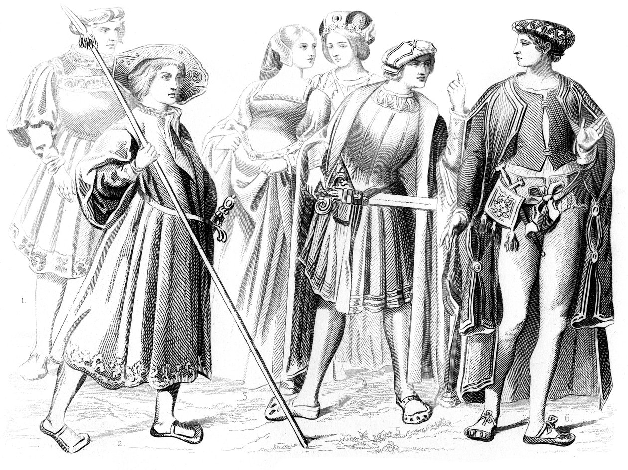 Nobles français et femmes, un yeoman de la garde, et un gentleman, 15ème siècle 1849 - Unbekannt