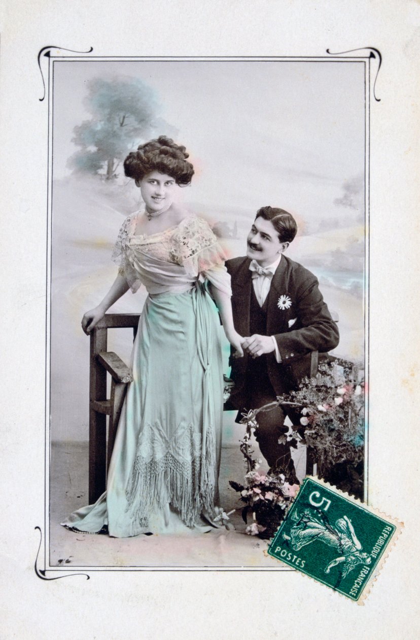 Carte postale romantique française, vers 1900 - Unbekannt