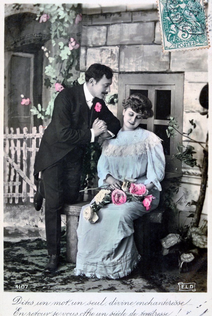 Carte postale romantique française, c1900 - Unbekannt