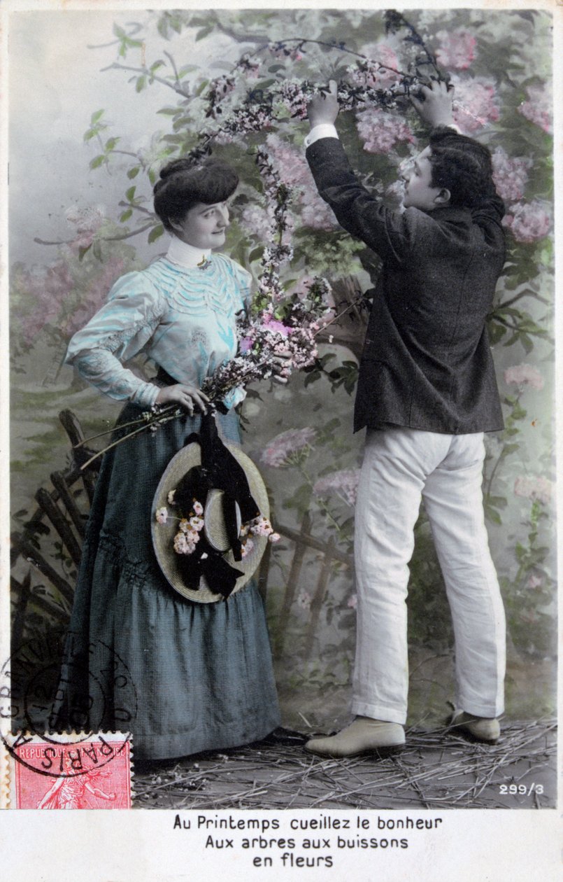 Carte postale romantique française, vers 1900 - Unbekannt