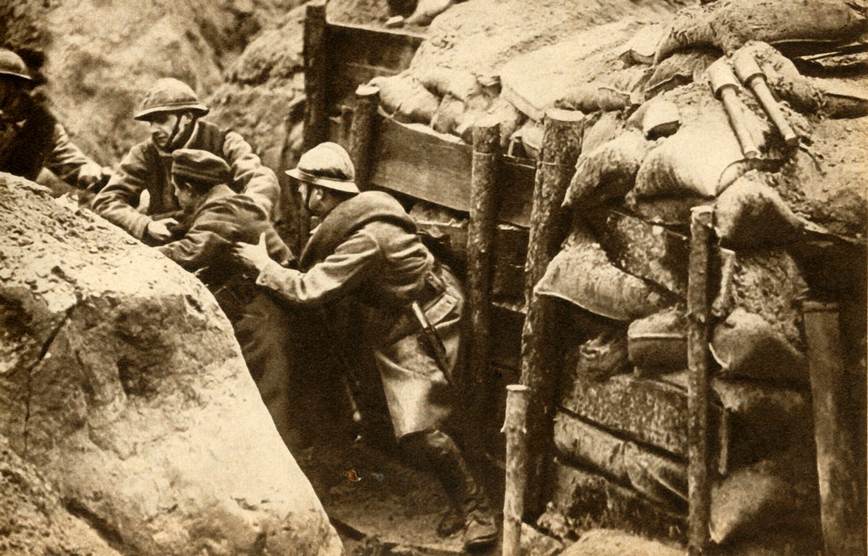 Soldats français attaquant une tranchée allemande, Première Guerre mondiale, 1914-1918, 1933 - Unbekannt