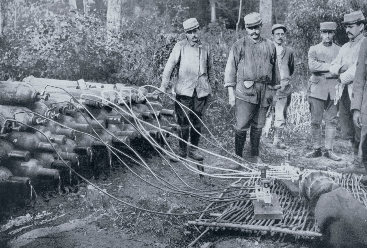 Soldats français avec des cylindres de gaz, Première Guerre mondiale, 1915 - Unbekannt