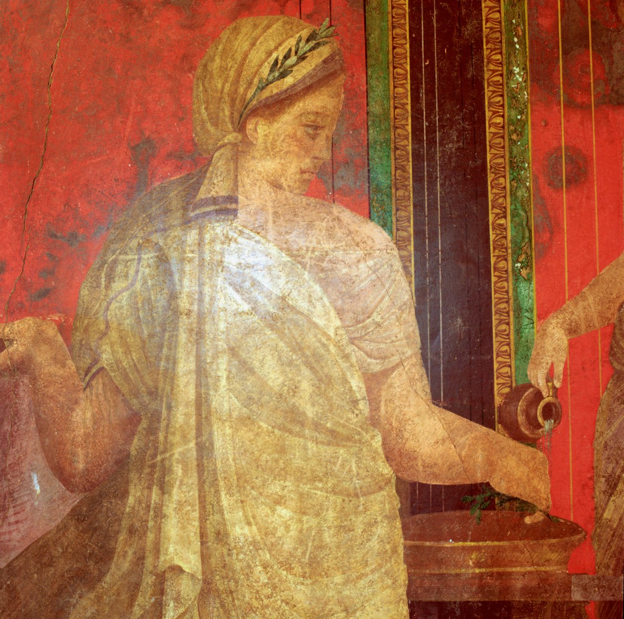 Détail de fresque, ministrant portant un plateau de nourriture, 1er siècle av. J.-C. - Unbekannt