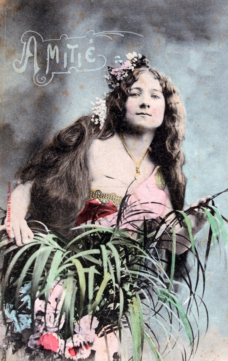 Amitié, carte postale française vintage, c1900 - Unbekannt