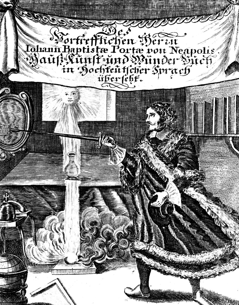 Frontispice de Magia Naturalis par Johannes Baptista della Porta, 1715 - Unbekannt