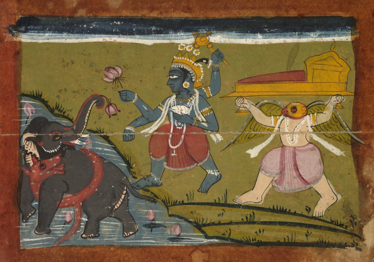 Gajendra Moksha : Le salut du roi des éléphants, 1800s - Unbekannt