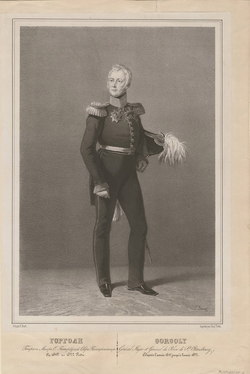Général Ivan Savvich Gorgoli, chef de la police de Saint-Pétersbourg, 1822 - Unbekannt