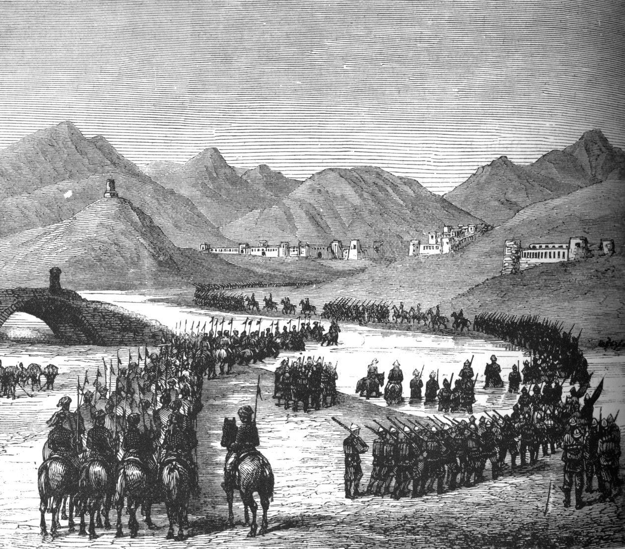 La division du général Ross traversant la rivière Logar pour rencontrer Sir Donald Stewart - Unbekannt