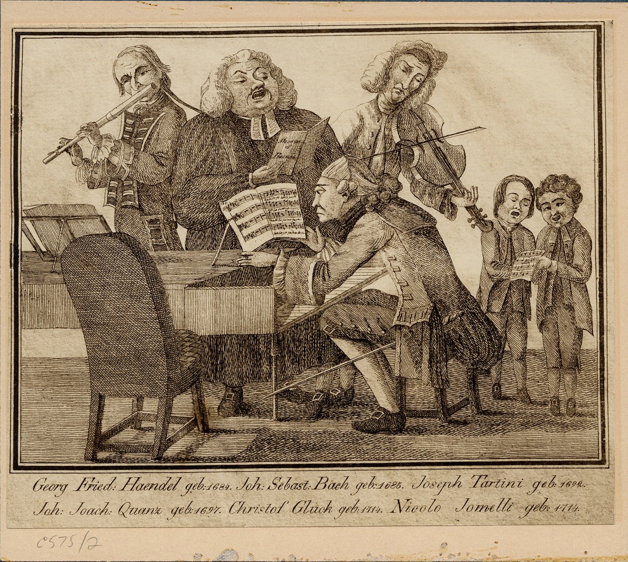 Georg Friedrich Haendel, Johann Sebastian Bach, Giuseppe Tartini, Johann Joachim Quantz, Christoph W - Unbekannt
