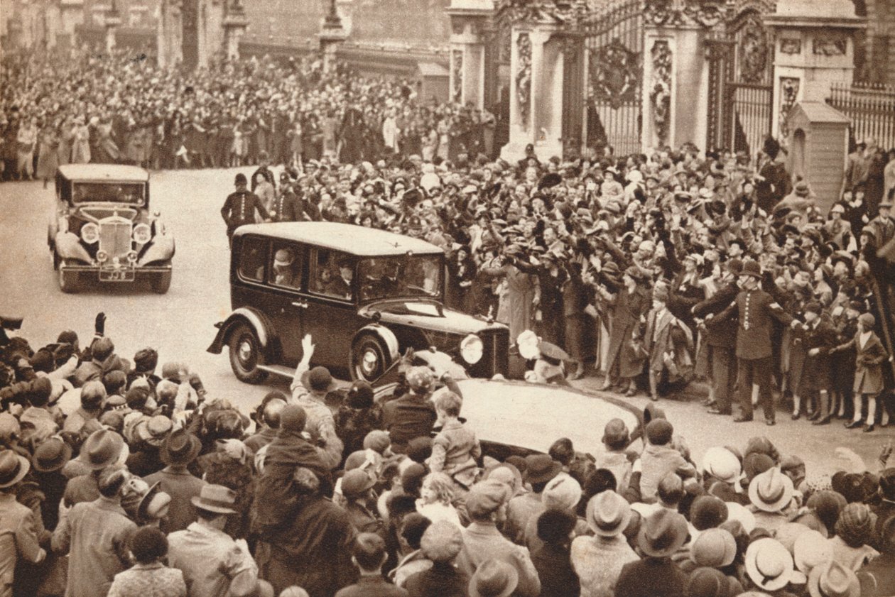 George VI et la reine Elizabeth quittent le palais de Buckingham pour des vacances à Windsor, 1937 - Unbekannt